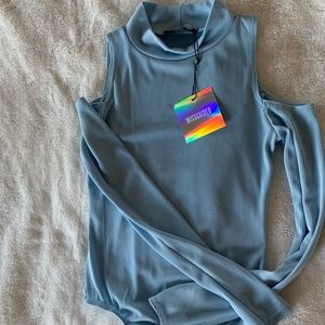 Blue ribbed body suit!